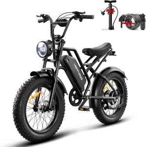1500W Moped Style Electric Bike Adult eBikes - 48V 18Ah Removable Battery 60  Mile 32MPH Top Speed - All Terrain Fat Tire Electric Bike for Mountains, Snow, Sand, Road