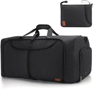 150L Duffle Bag for Men Travel, Extra Large Trave Duffle Bag with Shoe Compartment for Men Women, Foldable Duffle Bag for Traveling, Gym Bag, Water Resistant & Tear-Resistant, Black
