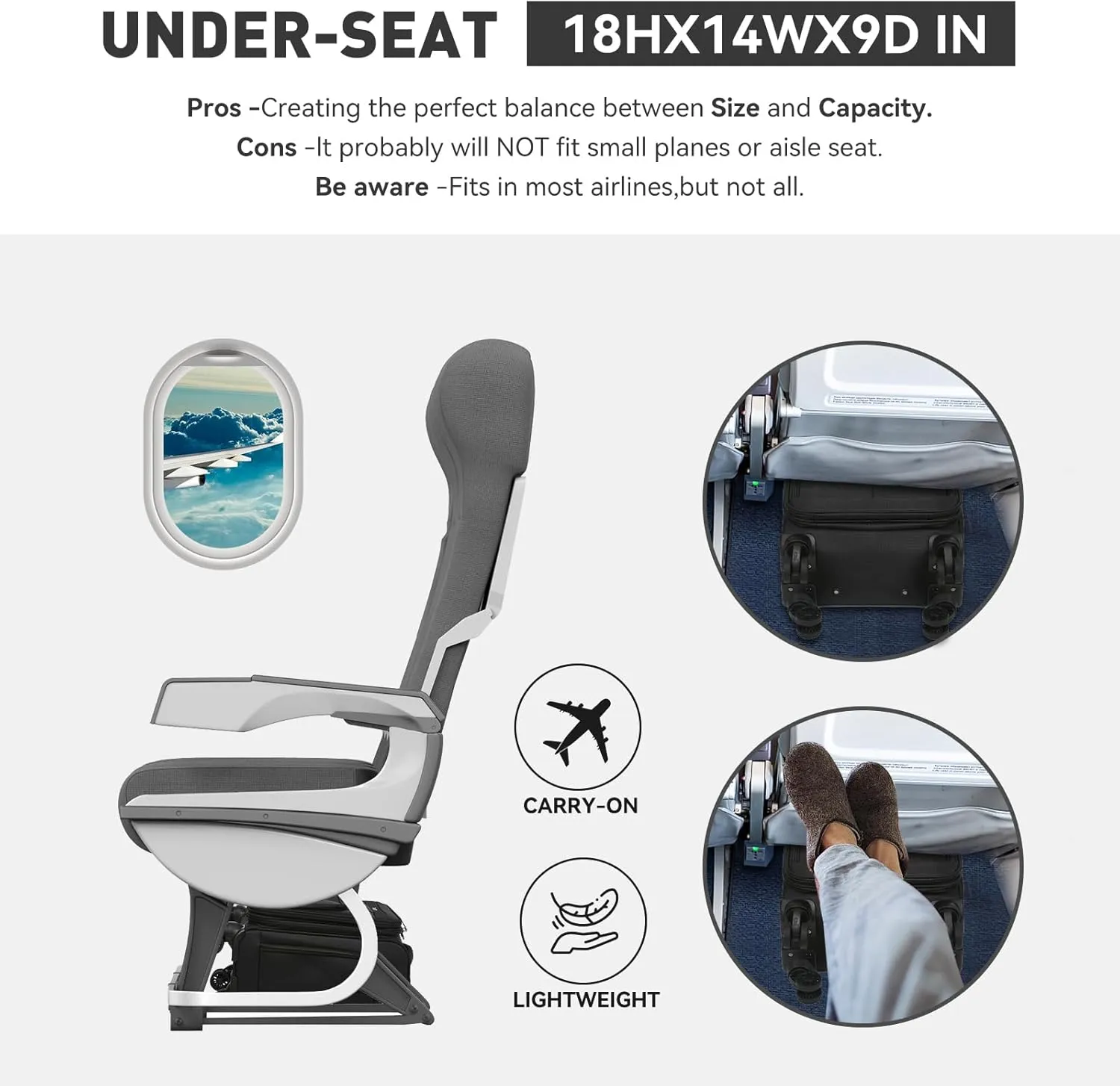 16 Inch Underseat Carry on Luggage With Wheels Soft side Lightweight Business Travel Small Suitcases Bag with TSA lock for Airlines,Men Women, Pilots Crew,Black