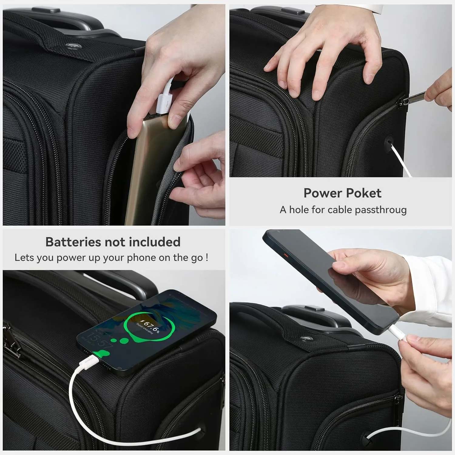 16 Inch Underseat Carry on Luggage With Wheels Soft side Lightweight Business Travel Small Suitcases Bag with TSA lock for Airlines,Men Women, Pilots Crew,Black