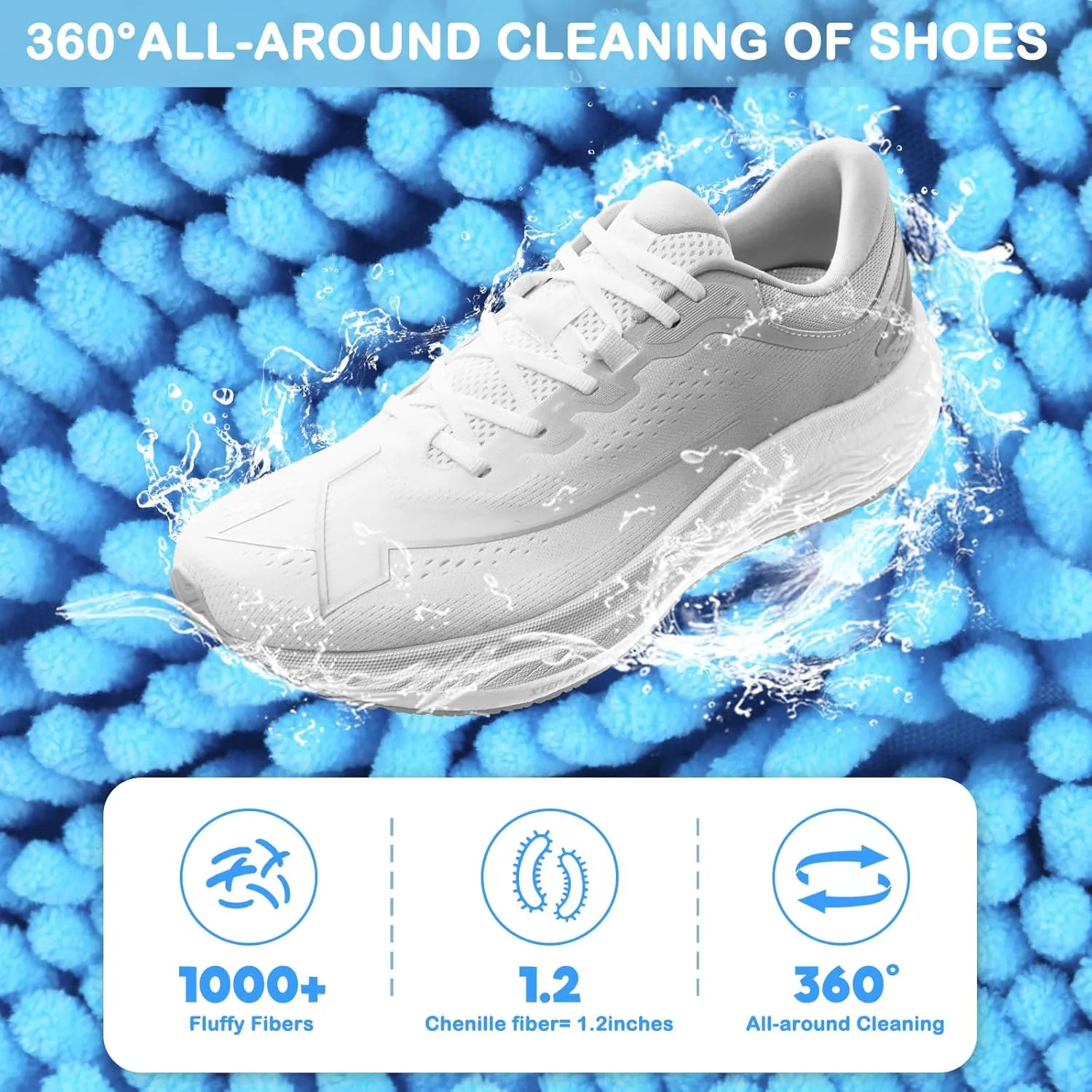 2 Pcs Shoe Washing Machine Bag,Shoe Cleaning Bag for All Shoe Types,Laundry Shoe Bag for Washer and Dryer (Blue)