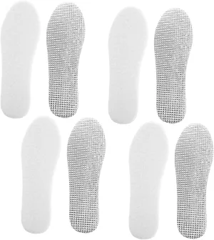 4 Pairs Winter Warm Insoles for Men and Women Comfortable Wool Shoe Inserts Sweat Absorbing Thermal Insoles Breathable Foot Sole Cushions for Cozy Feet