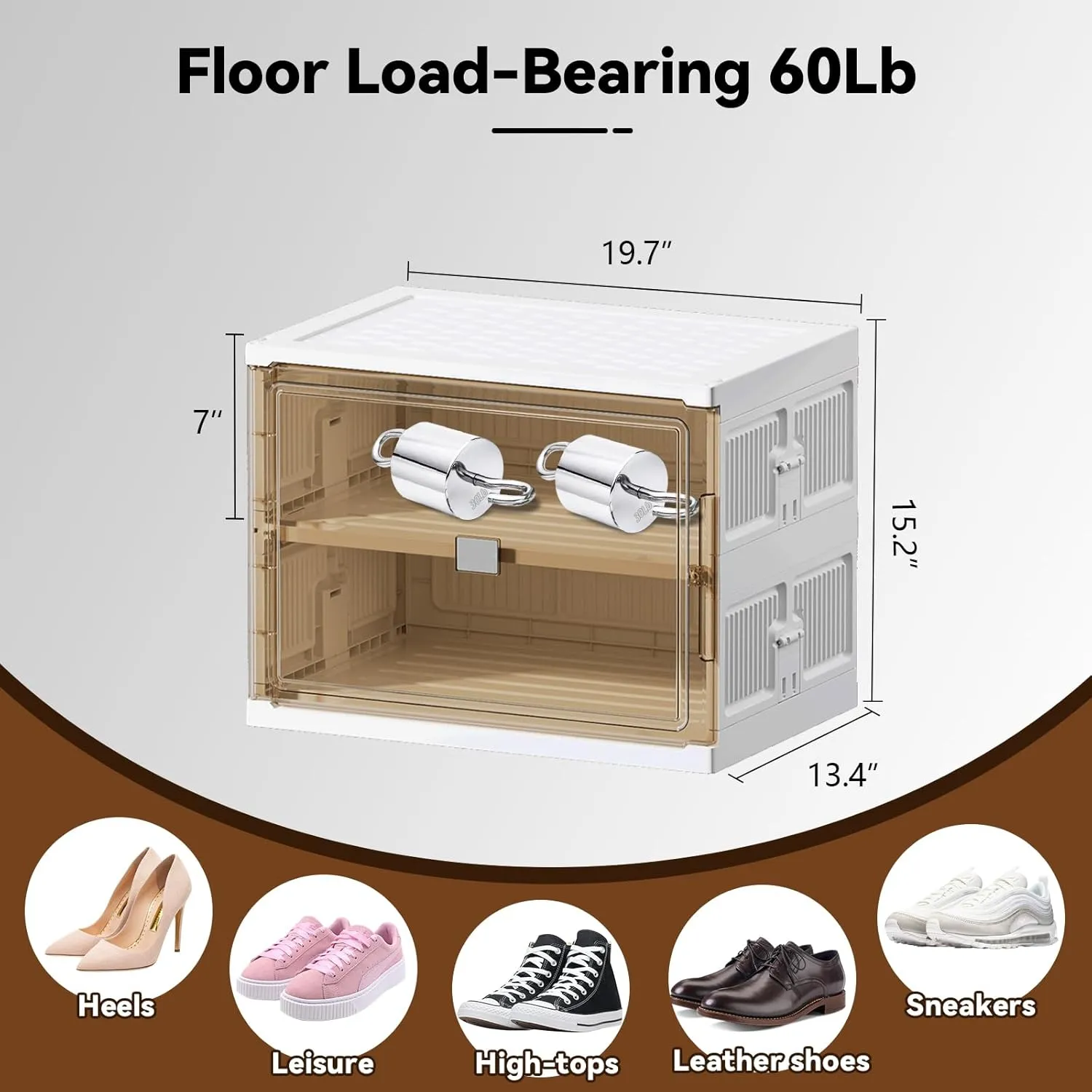 40 Pairs Shoes Storage Cabinet of 3-Step Fast Installation,Plastic Shoe Box with Clear Magnetic Door for Display, Shoe Organizer for Sneaker, Sandals, Heels (2 Row, 10 Tier)