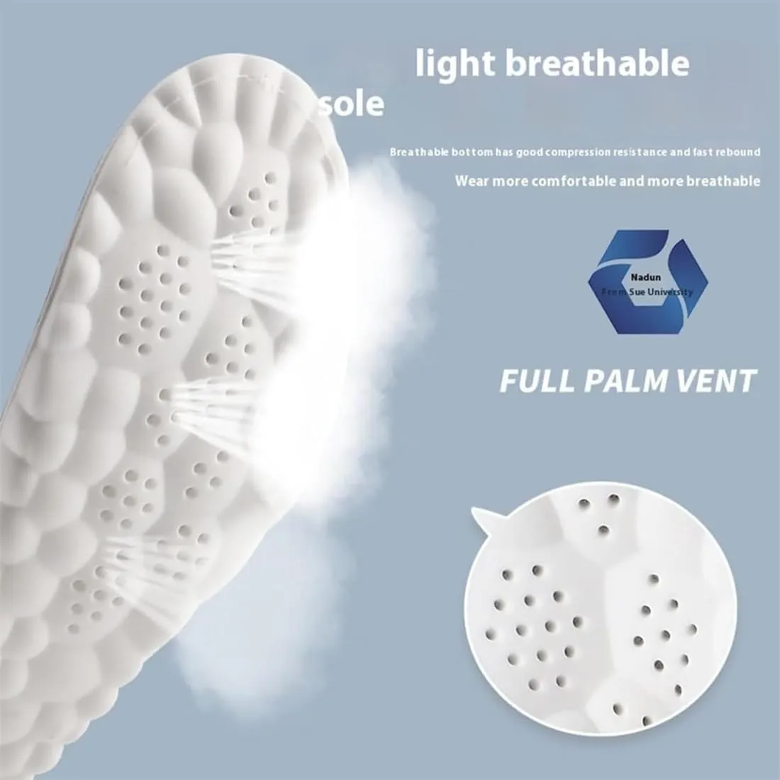 5 Pairs Soft Elastic Breathable Shoe Insoles, 4d Cloud Technology Sports Shoes Insoles Super Soft Comfort Insoles, Breathable Sweat Absorbing Sports Insole for Athletic Running (43-44,5 Pairs-1)