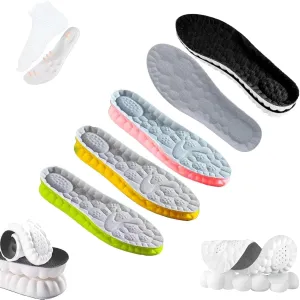 5 Pairs Soft Elastic Breathable Shoe Insoles, 4d Cloud Technology Sports Shoes Insoles Super Soft Comfort Insoles, Breathable Sweat Absorbing Sports Insole for Athletic Running (43-44,5 Pairs-1)