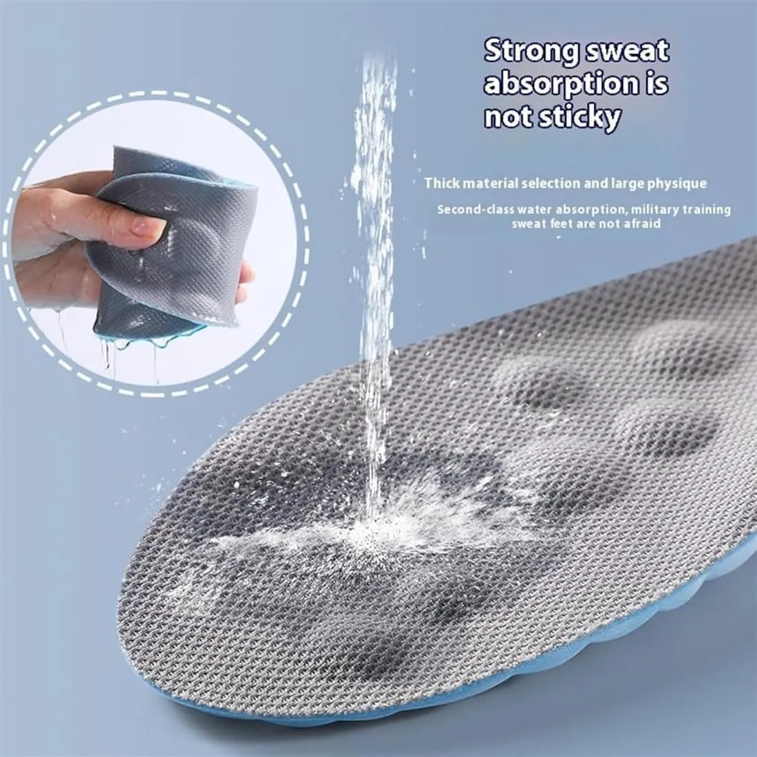 5 Pairs Soft Elastic Breathable Shoe Insoles, 4d Cloud Technology Sports Shoes Insoles Super Soft Comfort Insoles, Breathable Sweat Absorbing Sports Insole for Athletic Running (43-44,5 Pairs-1)