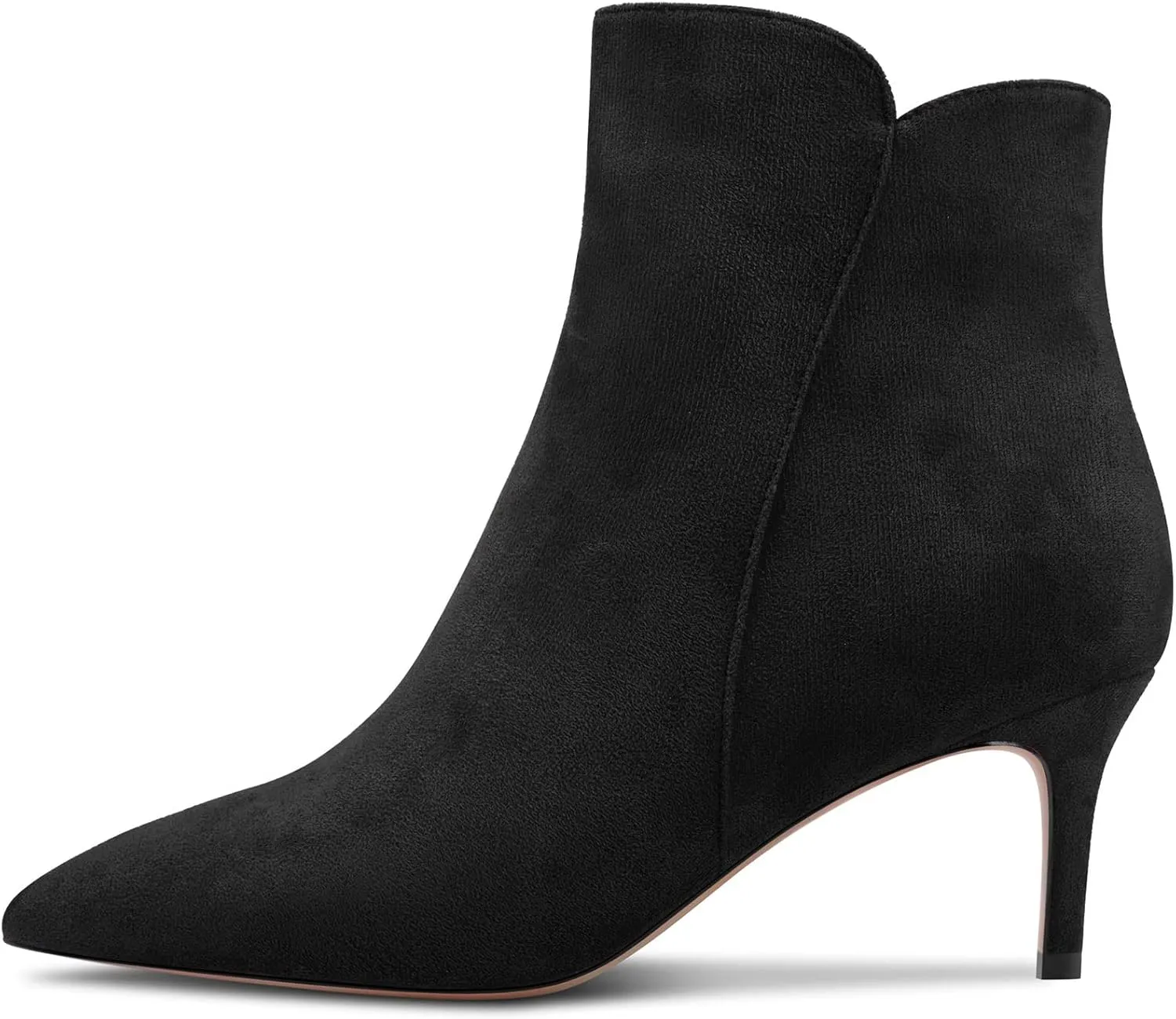 Aachcol Women Ankle Boots Short Bootie Close Pointed Toe Slip-on Stiletto Mid Heel Patent Zipper 2.5 Inch