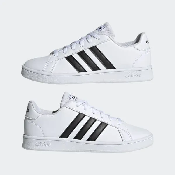 Adidas Kids Unisex Grand Court  casual Shoe - Cloud White/ Core Black