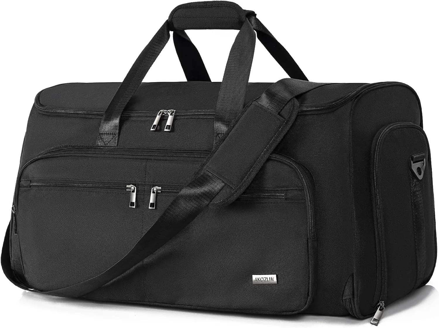AKOZLIN Convertible Garment Bag Carry on 3 in 1 Garment Duffle Bag 51L Hanging Suit Travel Bag Dress Shoes Carrier Storage Bag For Men Women Black
