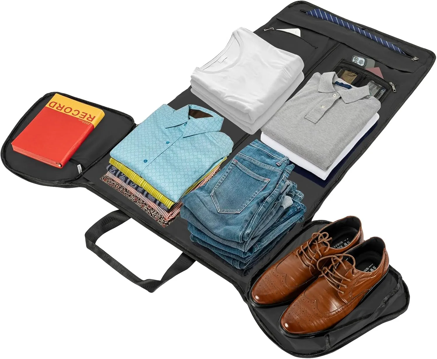 AKOZLIN Convertible Garment Bag Carry on 3 in 1 Garment Duffle Bag 51L Hanging Suit Travel Bag Dress Shoes Carrier Storage Bag For Men Women Grey