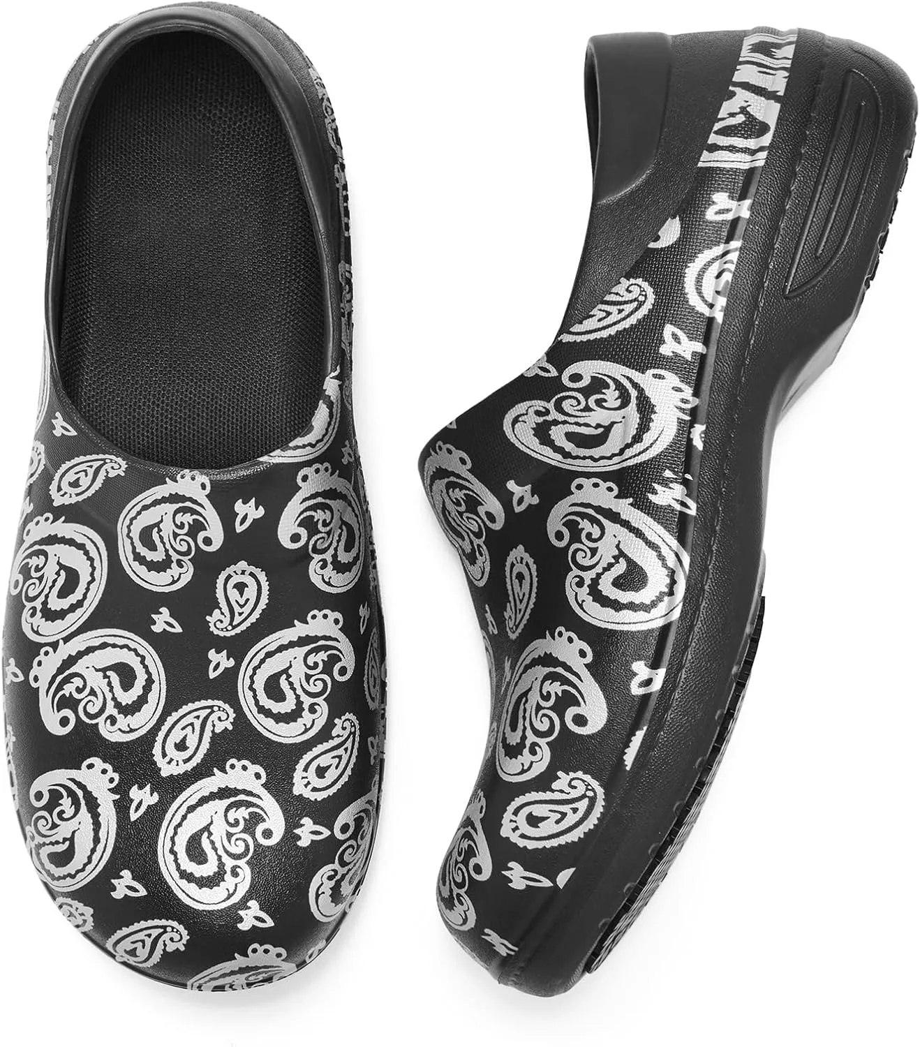 alcubieree Non Slip Work Shoes for Womens Slip on Waterproof Lightweight Comfor Clog for Nurse Food Service Healthcare Gardening Medical Kitchen Chef Cute