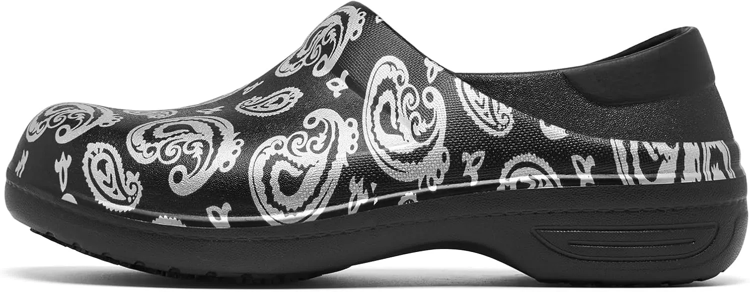 alcubieree Non Slip Work Shoes for Womens Slip on Waterproof Lightweight Comfor Clog for Nurse Food Service Healthcare Gardening Medical Kitchen Chef Cute