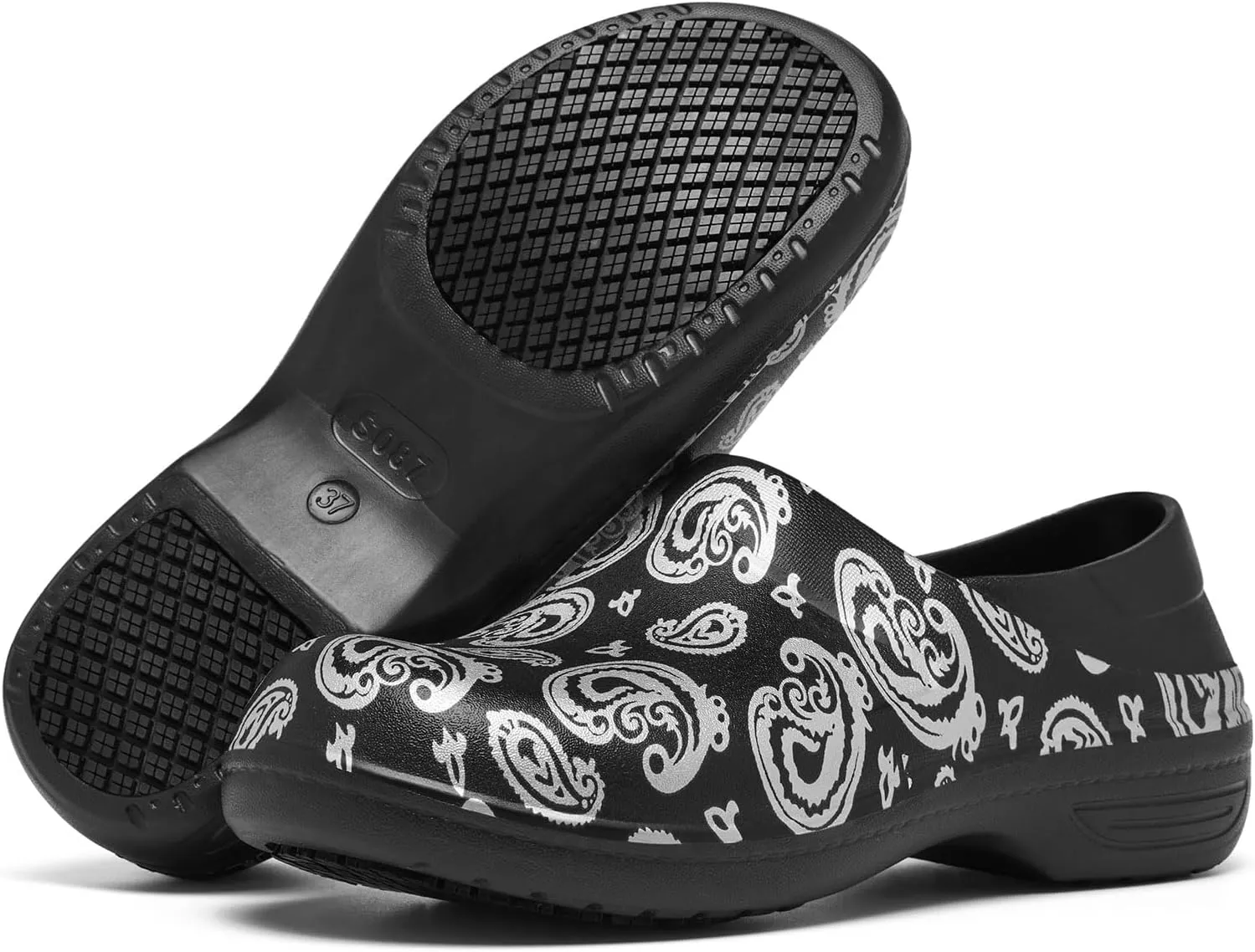 alcubieree Non Slip Work Shoes for Womens Slip on Waterproof Lightweight Comfor Clog for Nurse Food Service Healthcare Gardening Medical Kitchen Chef Cute