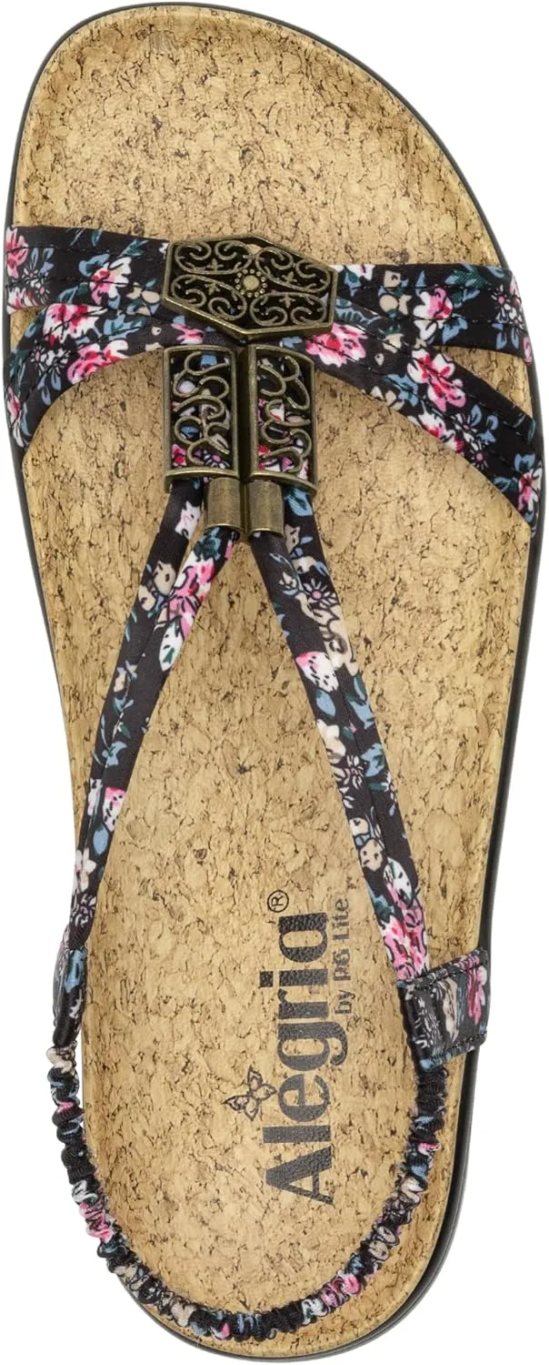 Alegria Women Roz - Arch Support Chunky Platform - For Travel and Everyday Activity - Vegan Braided Adjustable Buckle Slingback Slide Sandal