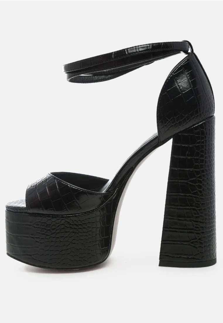 Alice Croc Platform Heeled Sandals By Ruw