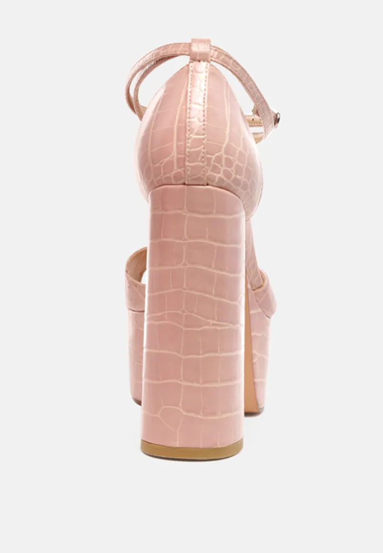 Alice Croc Platform Heeled Sandals By Ruw