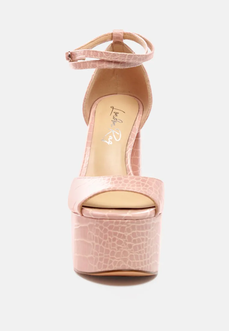 Alice Croc Platform Heeled Sandals By Ruw