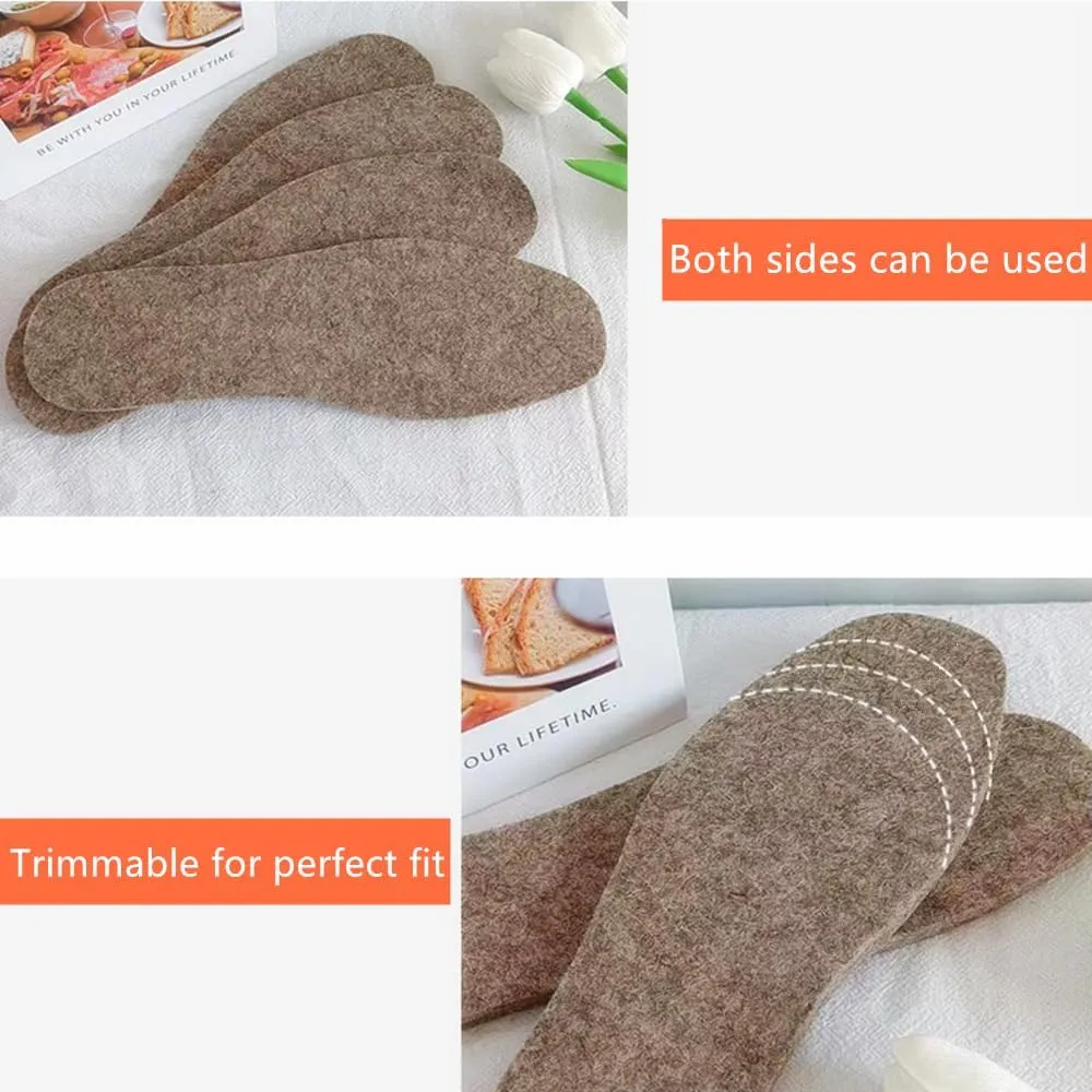Alpaca Wool Warm Shoe Insert - Wool Shoe Insoles for Boot Soft Winter Warm Shoe Replacement Men 14