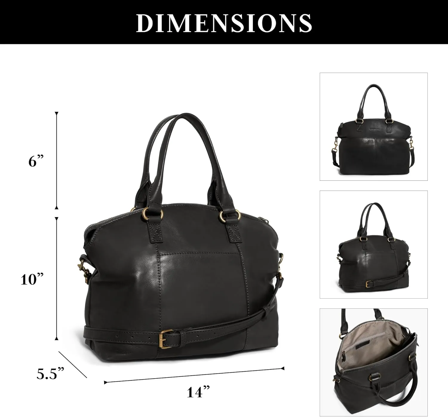 American Leather Co. Carrie Dome Satchel Crossbody Bag