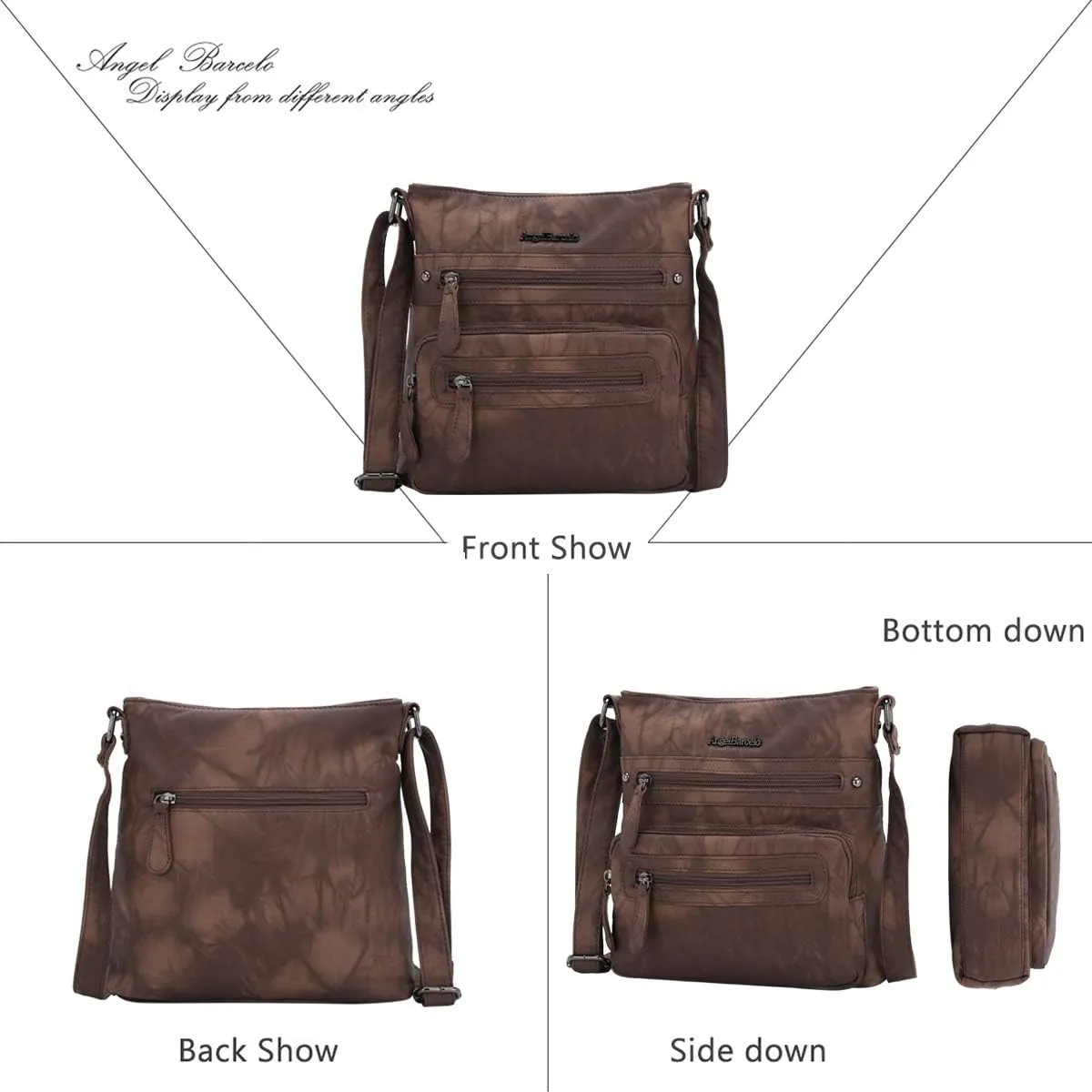 Angel Barcelo Crossbody Bags for Women,Ultra Soft Leather Purses for Women