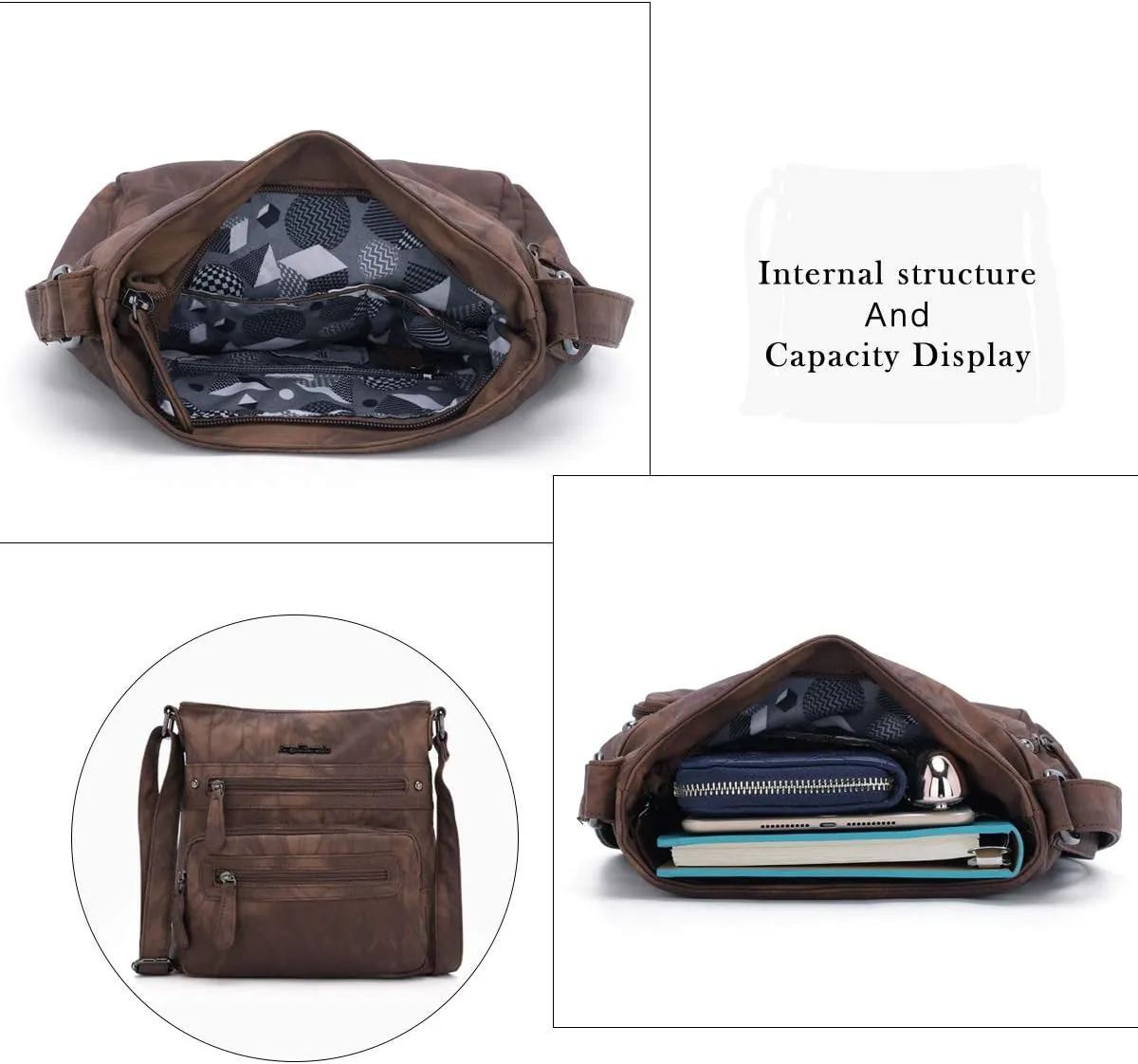 Angel Barcelo Crossbody Bags for Women,Ultra Soft Leather Purses for Women