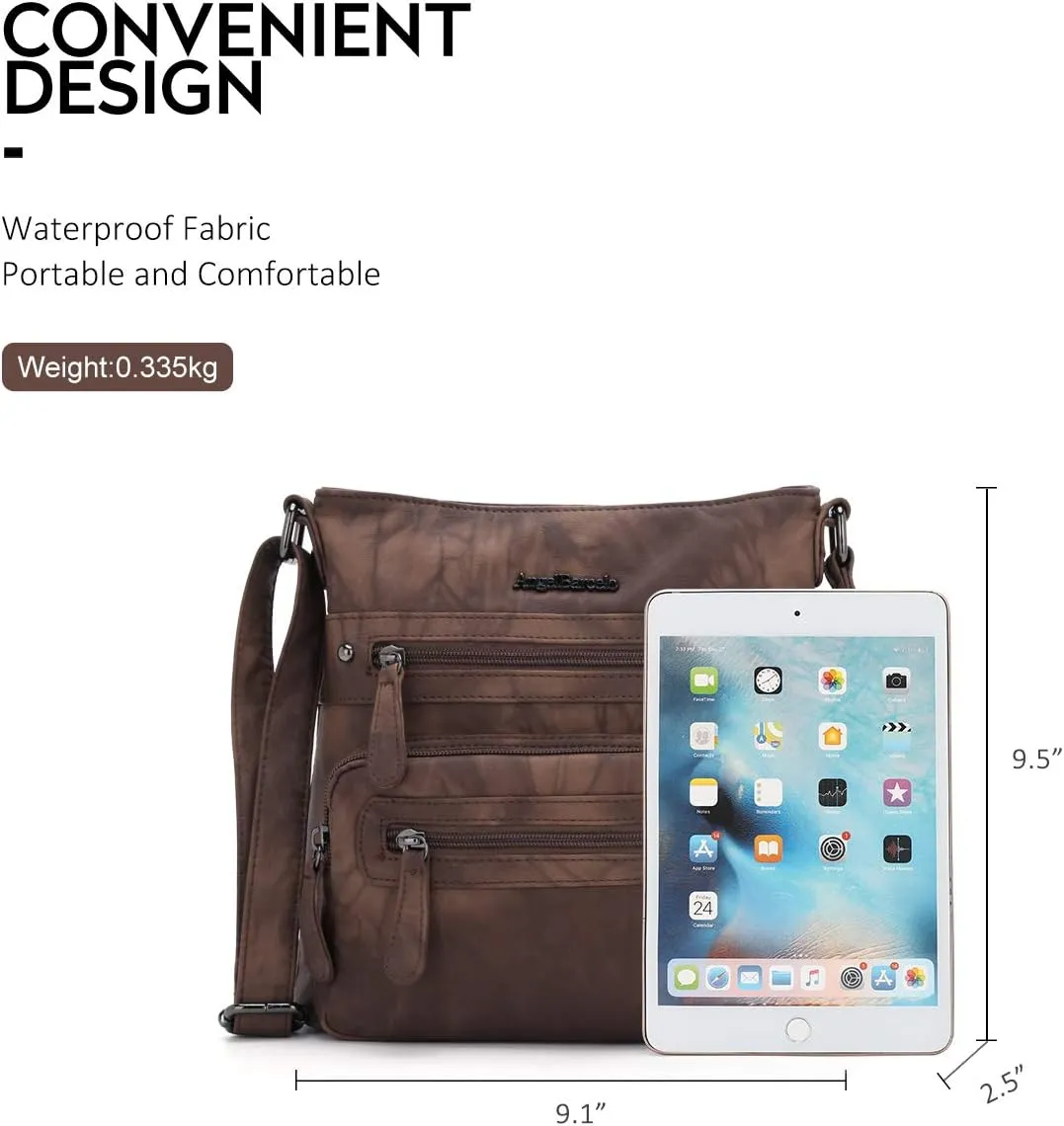 Angel Barcelo Crossbody Bags for Women,Ultra Soft Leather Purses for Women