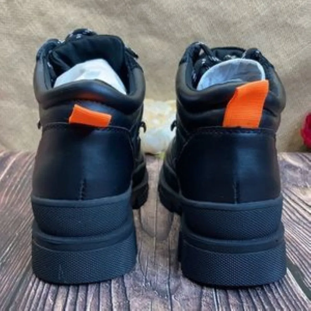 Aqua Black Leather Hike Boots 6