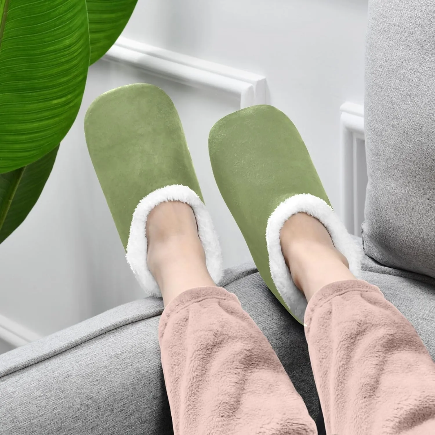 Aqua House Slippers Non-Slip Soft Bedroom Slippers for Men Bedroom