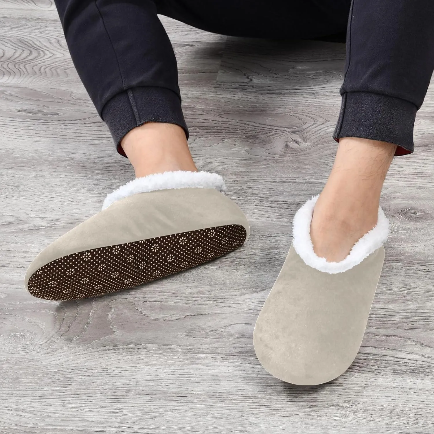 Aqua House Slippers Non-Slip Soft Bedroom Slippers for Men Bedroom