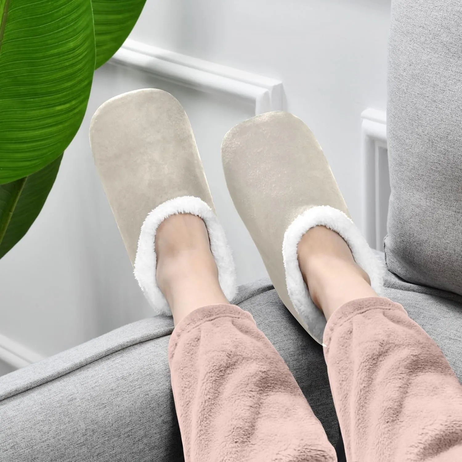 Aqua House Slippers Non-Slip Soft Bedroom Slippers for Men Bedroom