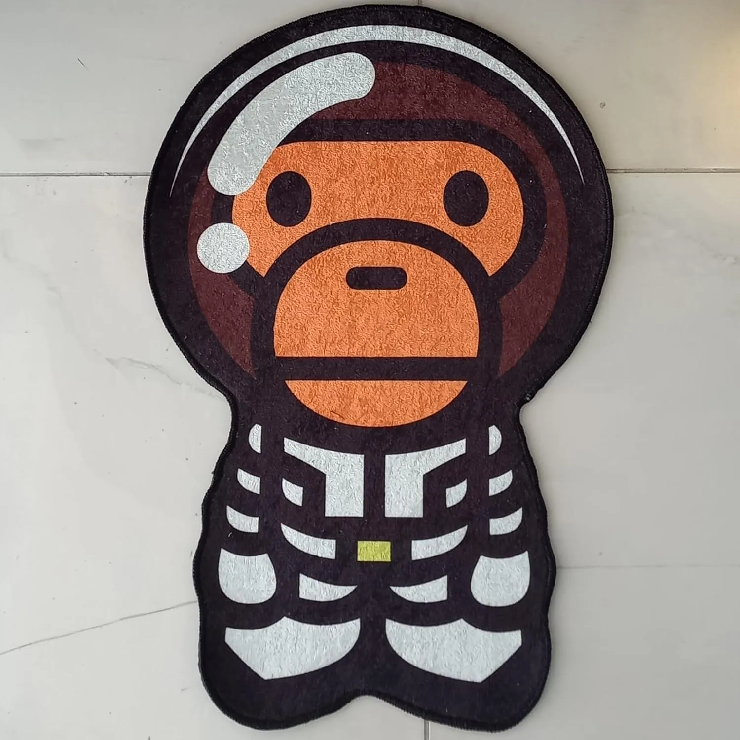 Astronaut Bape Rug Hypebeast Room Decor Cute Baby Monkey Rug Irregular Shaped Rug Machine Washable Non-Slip Carpet for Baby Room (Economic Quality, 1.3x2 ft.)