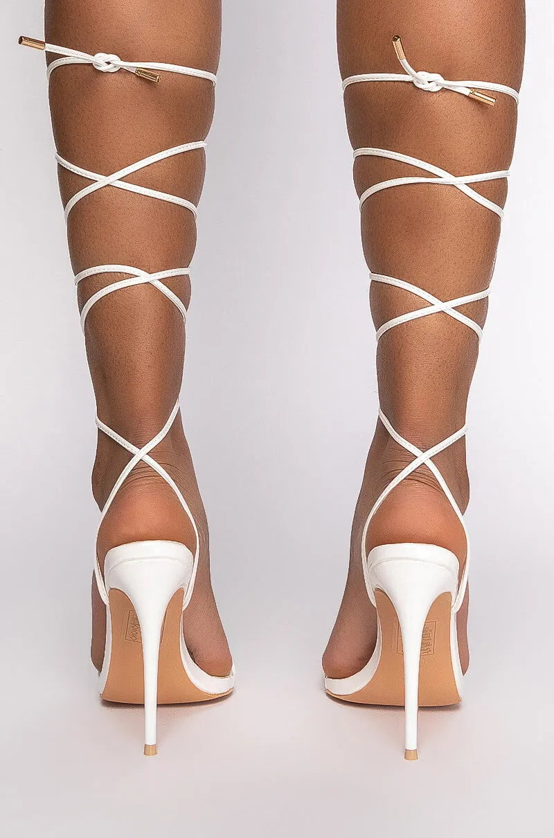 AZALEA WANG TAKE THE LEAP WITH ME STILETTO SANDAL IN WHITE