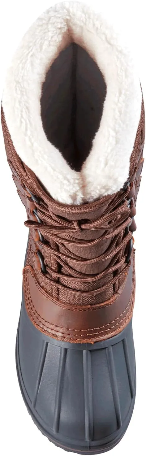 Baffin Women's OTTAWA Waterproof Insulated Tall-Height Lace-Up Snow Boots, Leather & Nylon Upper, Flexible Polar Rubber Base