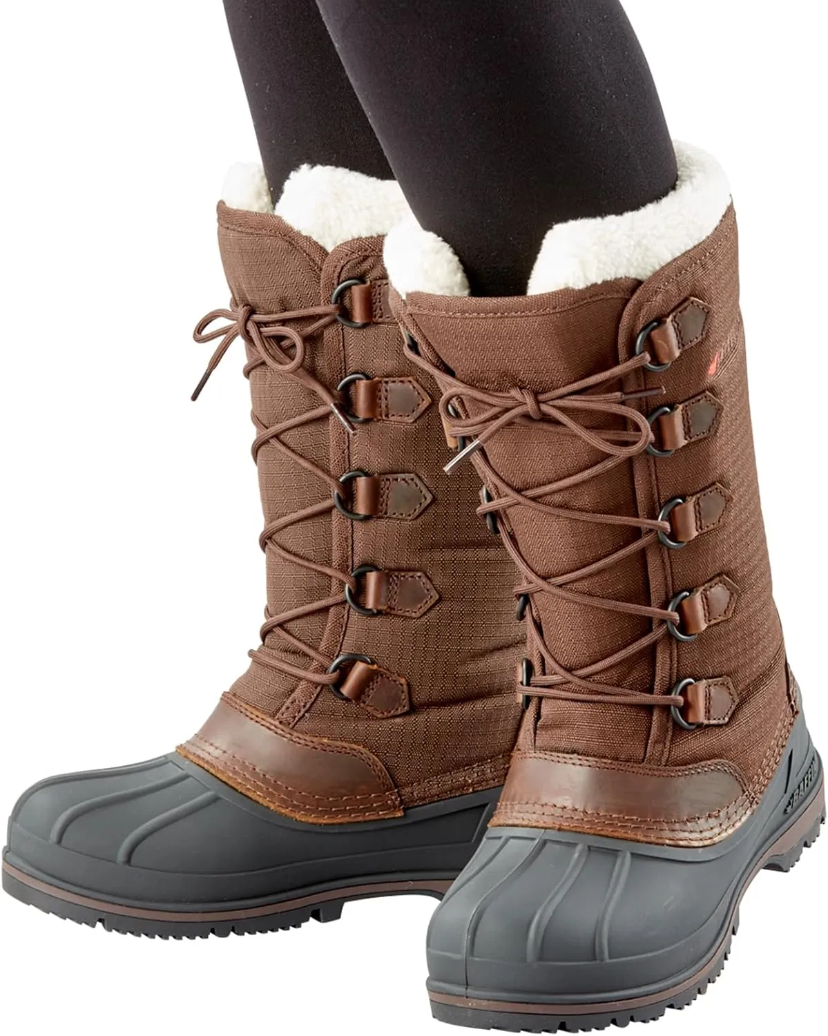 Baffin Women's OTTAWA Waterproof Insulated Tall-Height Lace-Up Snow Boots, Leather & Nylon Upper, Flexible Polar Rubber Base