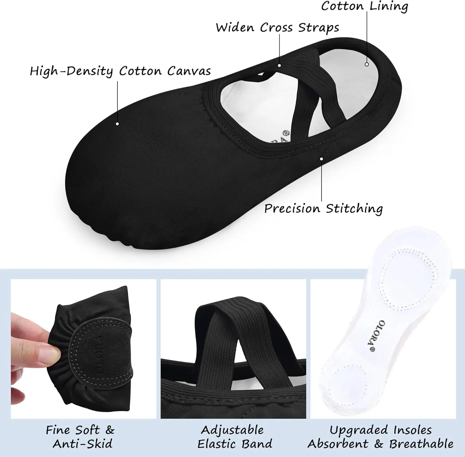 Ballet Shoes for Girls Toddler Kids Adult Women Soft Canvas Dance Slippers Gymnastics Shoe