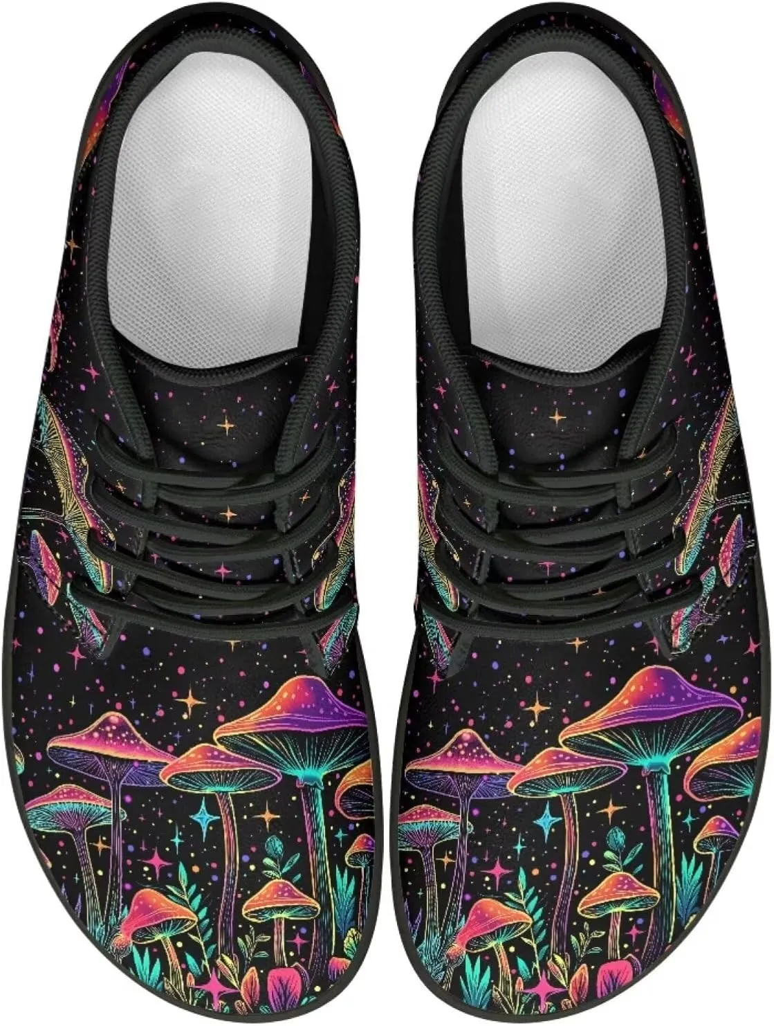 Barefoot Sneakers Mushroom Lace Up Shoes for Women Trendy Fruit Wide Minimalist Shoe Comfortable Running Walking Shoe