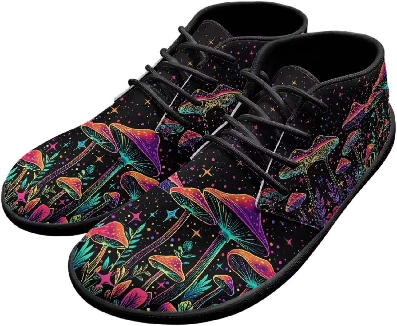 Barefoot Sneakers Mushroom Lace Up Shoes for Women Trendy Fruit Wide Minimalist Shoe Comfortable Running Walking Shoe