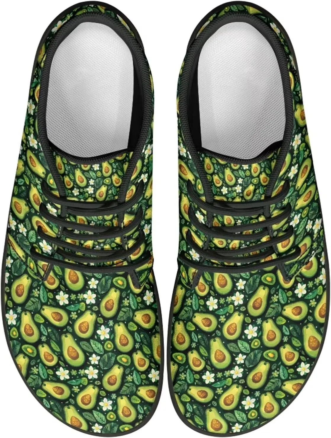 Barefoot Sneakers Mushroom Lace Up Shoes for Women Trendy Fruit Wide Minimalist Shoe Comfortable Running Walking Shoe
