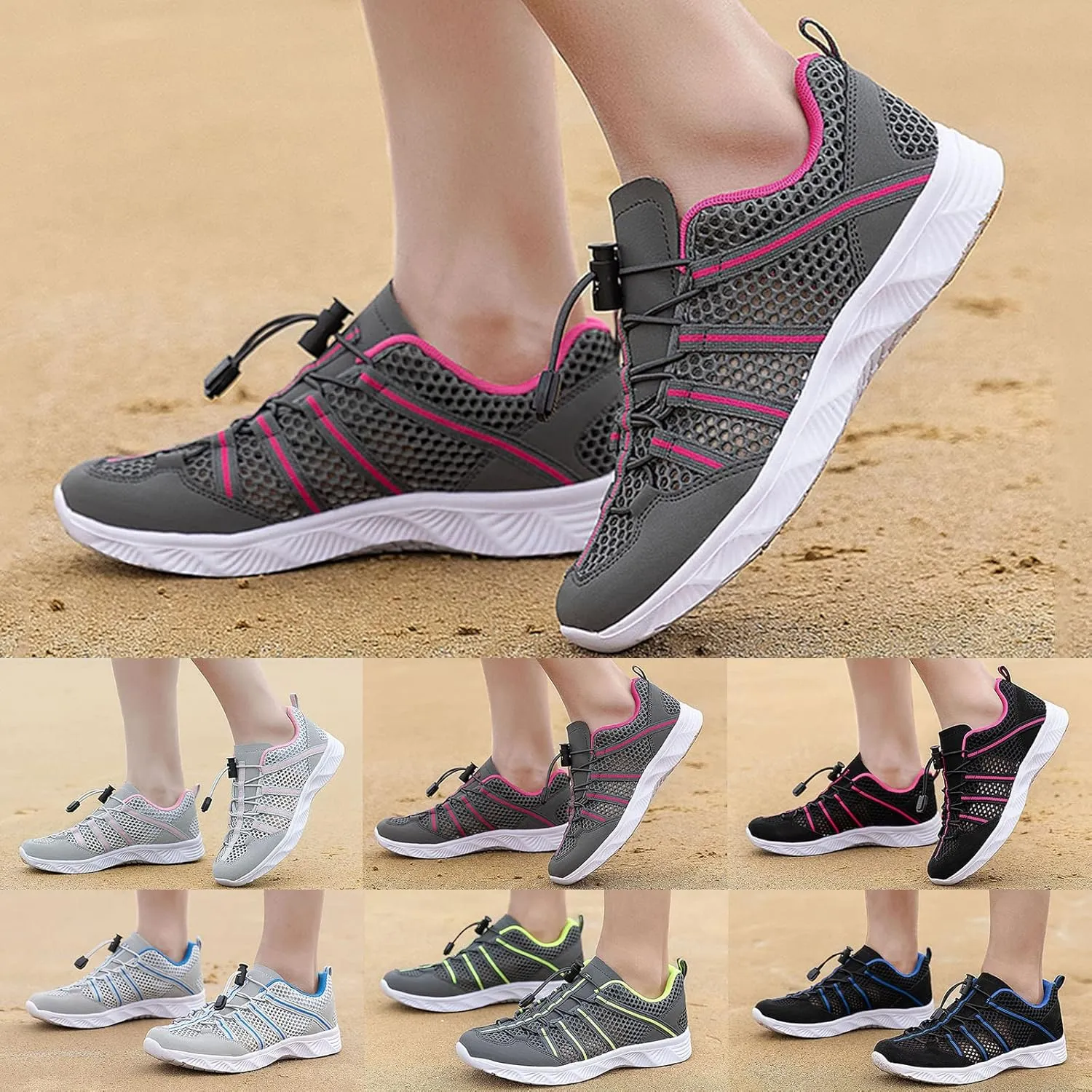 Barefoot Water Shoes Men Women Quick Dry Aqua Swim Beach Pool Surf Hiking Kayaking Outdoor Sports Shoes Lightweight Non Slip Breathable