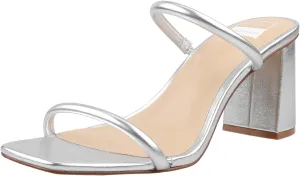 BCTEX COLL Women's High Heeled Sandal Two Strap Square Toe Slip on High-heeled Sandal High Heel Sandal Comfortable for Women