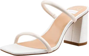 BCTEX COLL Women's High Heeled Sandal Two Strap Square Toe Slip on High-heeled Sandal High Heel Sandal Comfortable for Women
