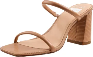 BCTEX COLL Women's High Heeled Sandal Two Strap Square Toe Slip on High-heeled Sandal High Heel Sandal Comfortable for Women