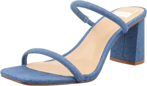 BCTEX COLL Women's High Heeled Sandal Two Strap Square Toe Slip on High-heeled Sandal High Heel Sandal Comfortable for Women