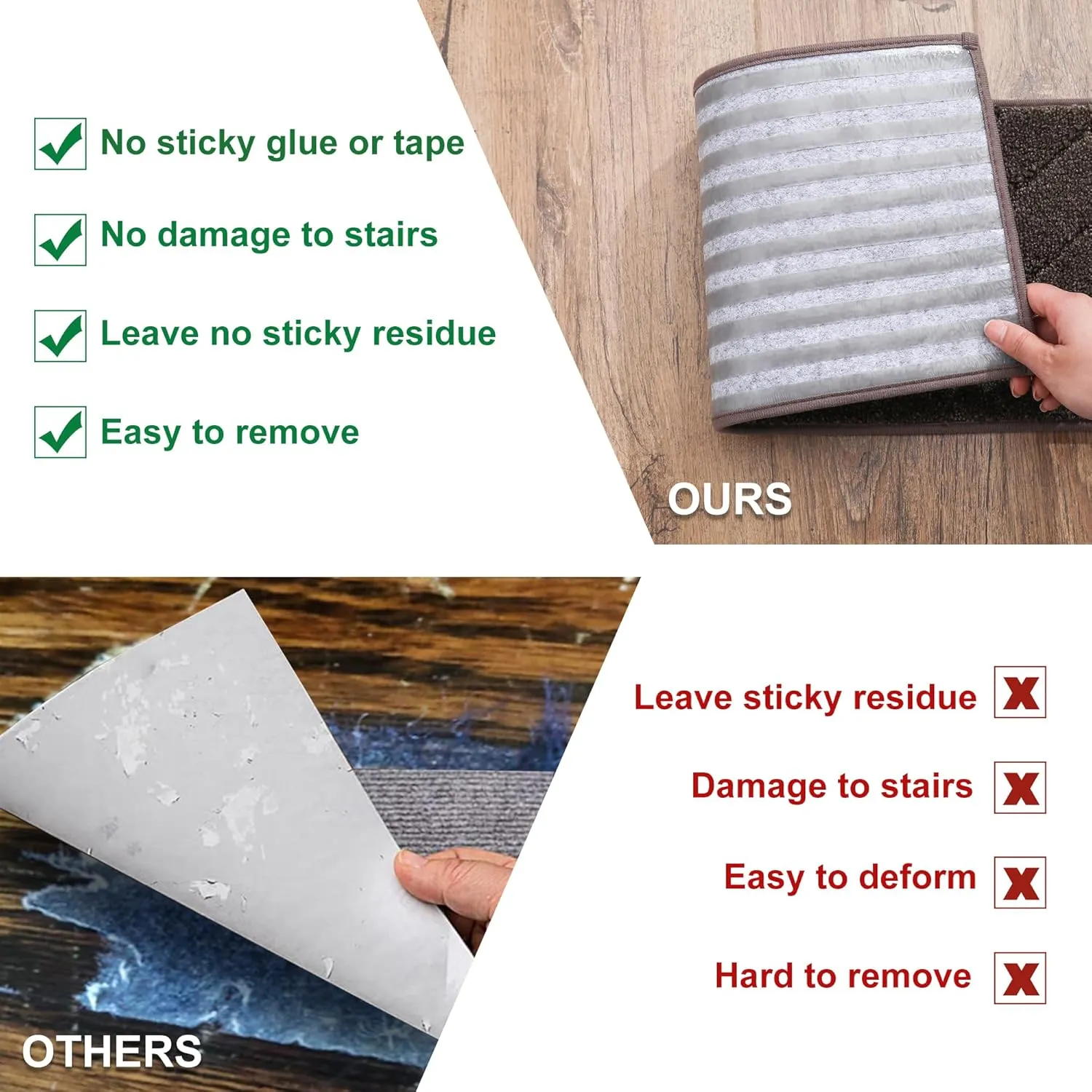 BEQHAUSE Stair Treads Non Slip Stair Runners Step Carpet Mat for Wooden Steps Indoor Machine Washable 28inX9in Edging Polyester Soft Stair Rugs for Kids Elders Pets with TPE Backing(Brown,15pcs)