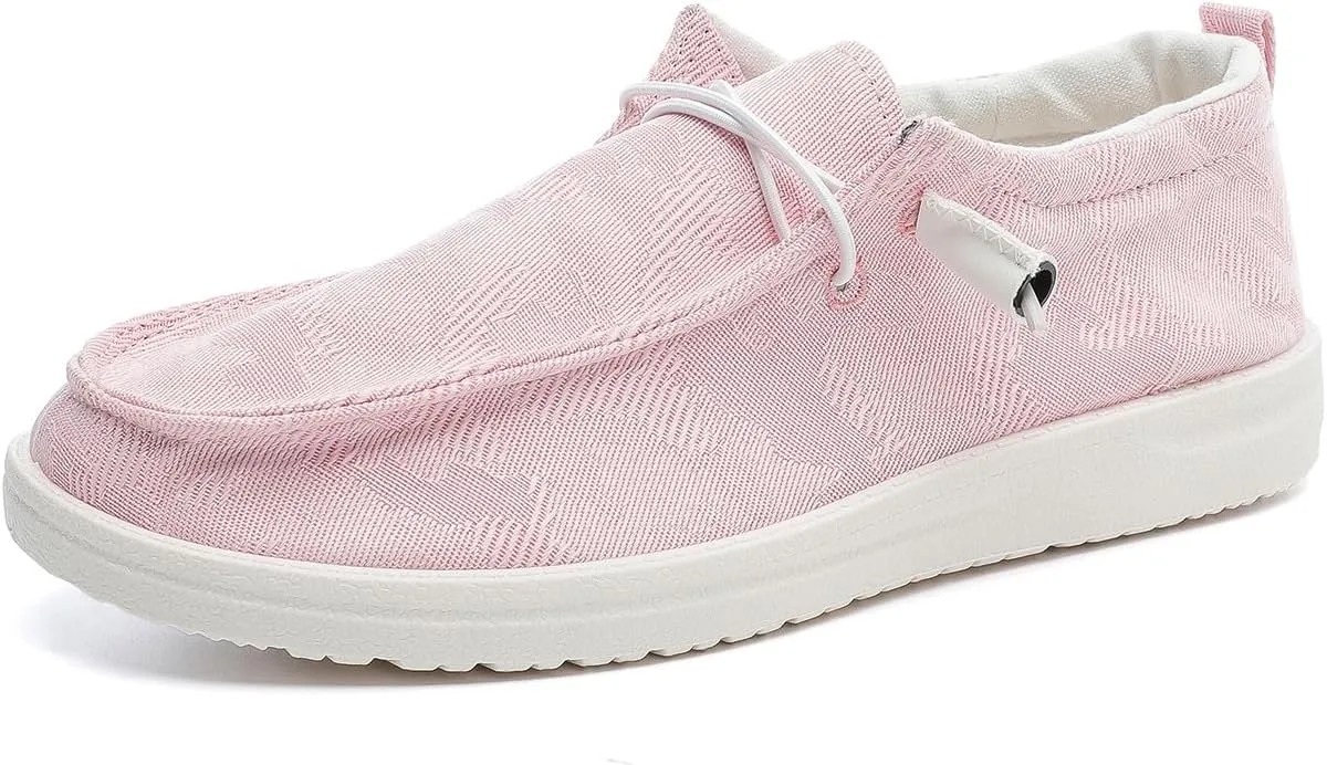 Betrue Women's Lightweight Boat Shoes, Casual Loafers, Slip On Deck Shoes, Breathable Canvas Walking Shoes