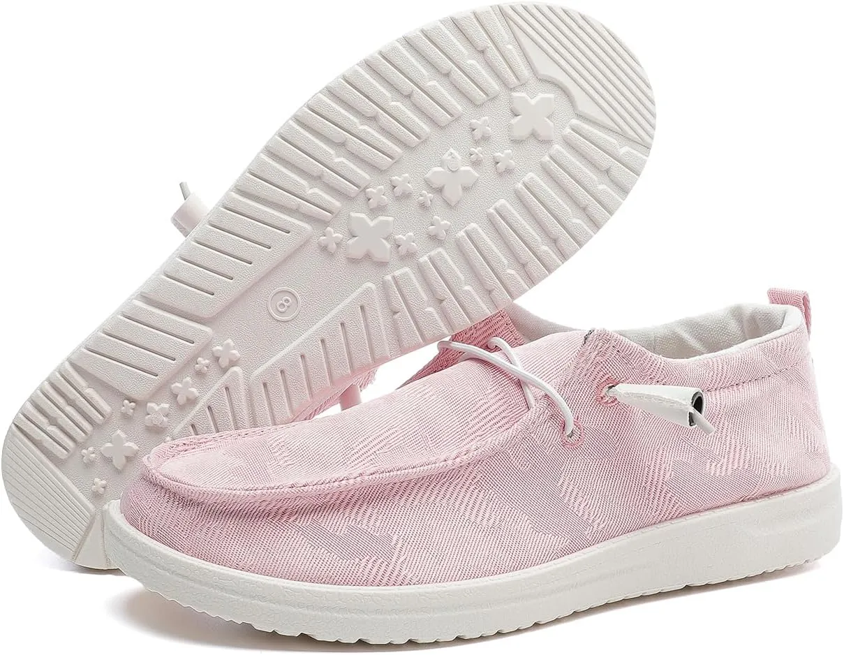 Betrue Women's Lightweight Boat Shoes, Casual Loafers, Slip On Deck Shoes, Breathable Canvas Walking Shoes