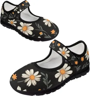 Binienty Womens Mary Jane Flats Cozy Soft Mesh Walking Sneaker Shoes with Ankle Strap Non Slip