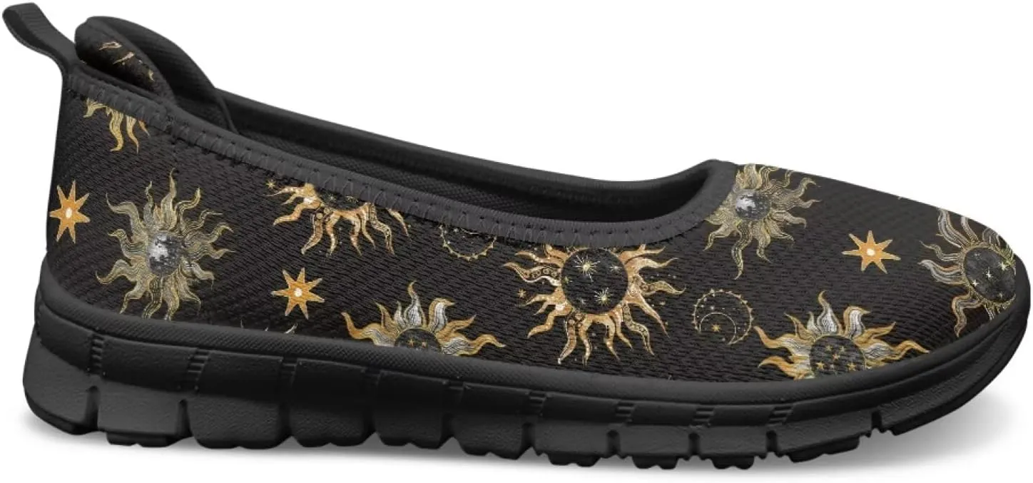 Binienty Women's Slip on Sneaker Shoe Fashion Ballet Loafer Flats Stretch Knit Upper Arch Support Nurse Teacher Shoes