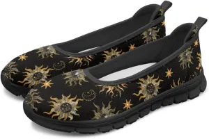 Binienty Women's Slip on Sneaker Shoe Fashion Ballet Loafer Flats Stretch Knit Upper Arch Support Nurse Teacher Shoes