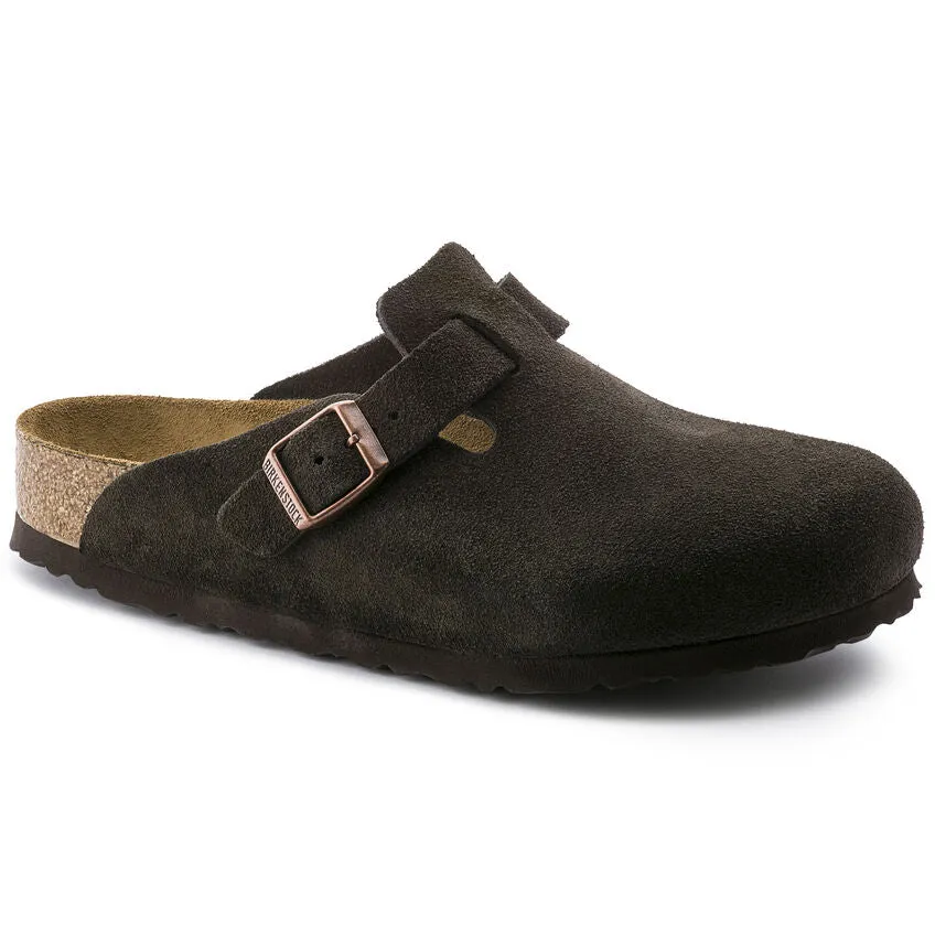 Birkenstock Boston Mocha Suede Soft Footbed